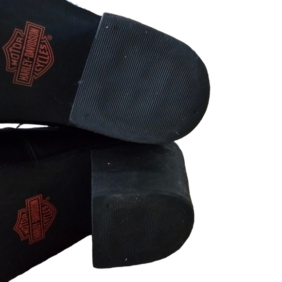 Harley Davidson Heights Black Leather Motorcycle Boots Women's, Metal, Size 8.5 - Picture 6 of 14